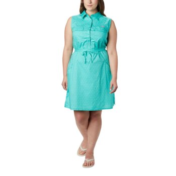 Columbia PFG Bonehead Stretch Sleeveless Plus Size, Vestidos Azules Para Mujer | 245890-NTU